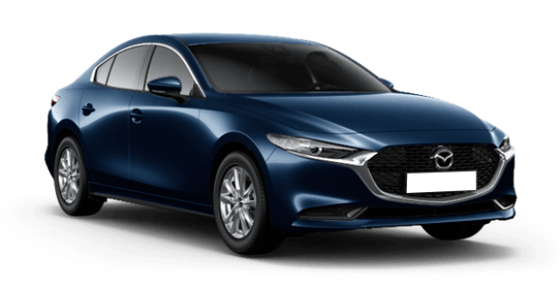 Mazda 3 в цвете Deep Crystal Blue MC