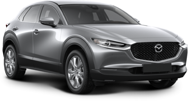 Mazda CX-30 в цвете sonic silver