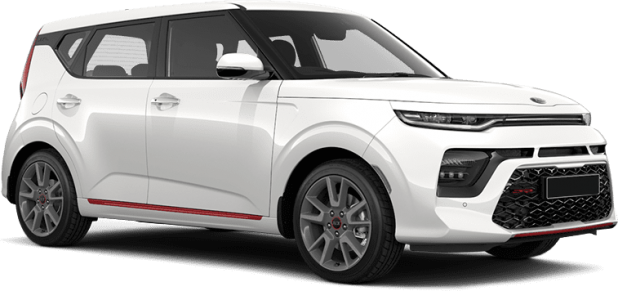 Kia Soul в цвете clear white inferno red