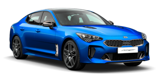 Kia Stinger в цвете Micro Blue (M6B), металлик