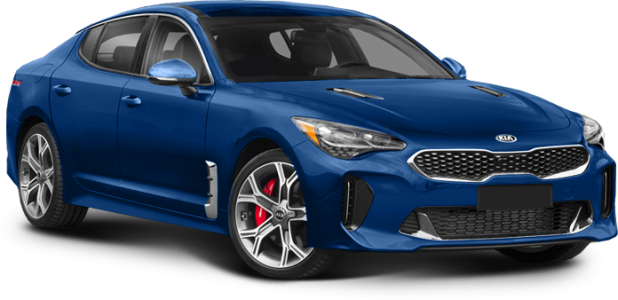 Kia Stinger в цвете deep chroma blue (d9b)